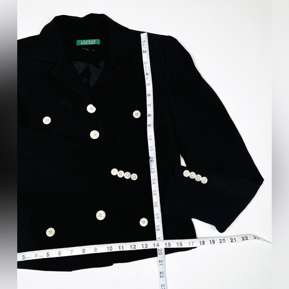 LAUREN RALPH LAUREN Womans Blazer Size 6 Black Silk Fitted - Picture 7 of 13
